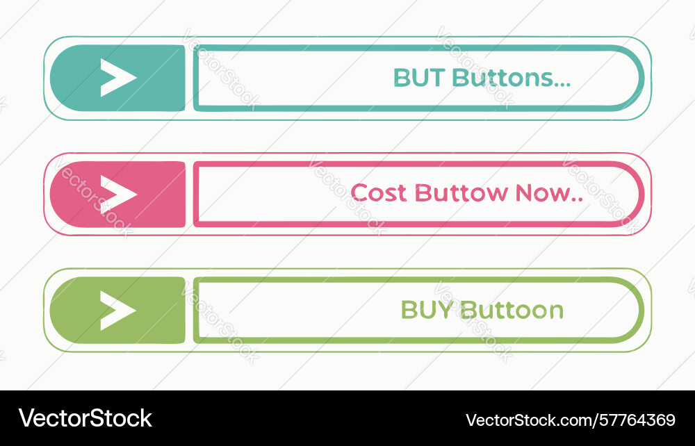 Buy call-to-action button variations set design vector image