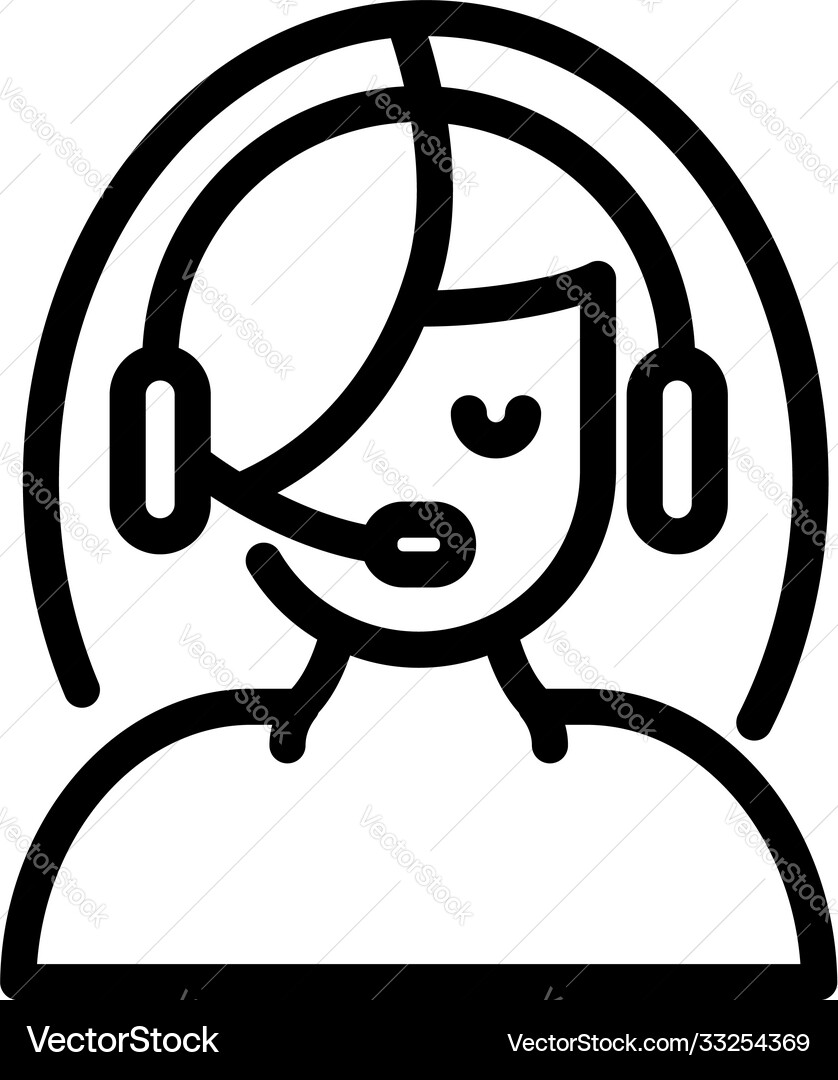 Call operator icon outline style Vector Image