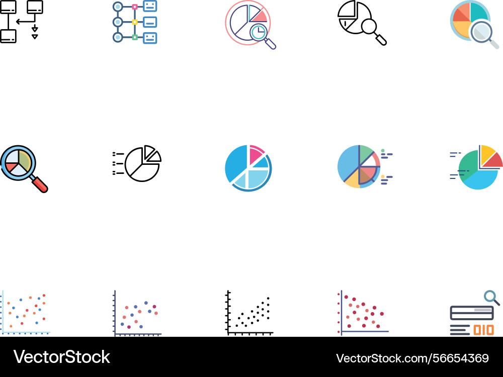 Colorful and simple data analysis Vector Image