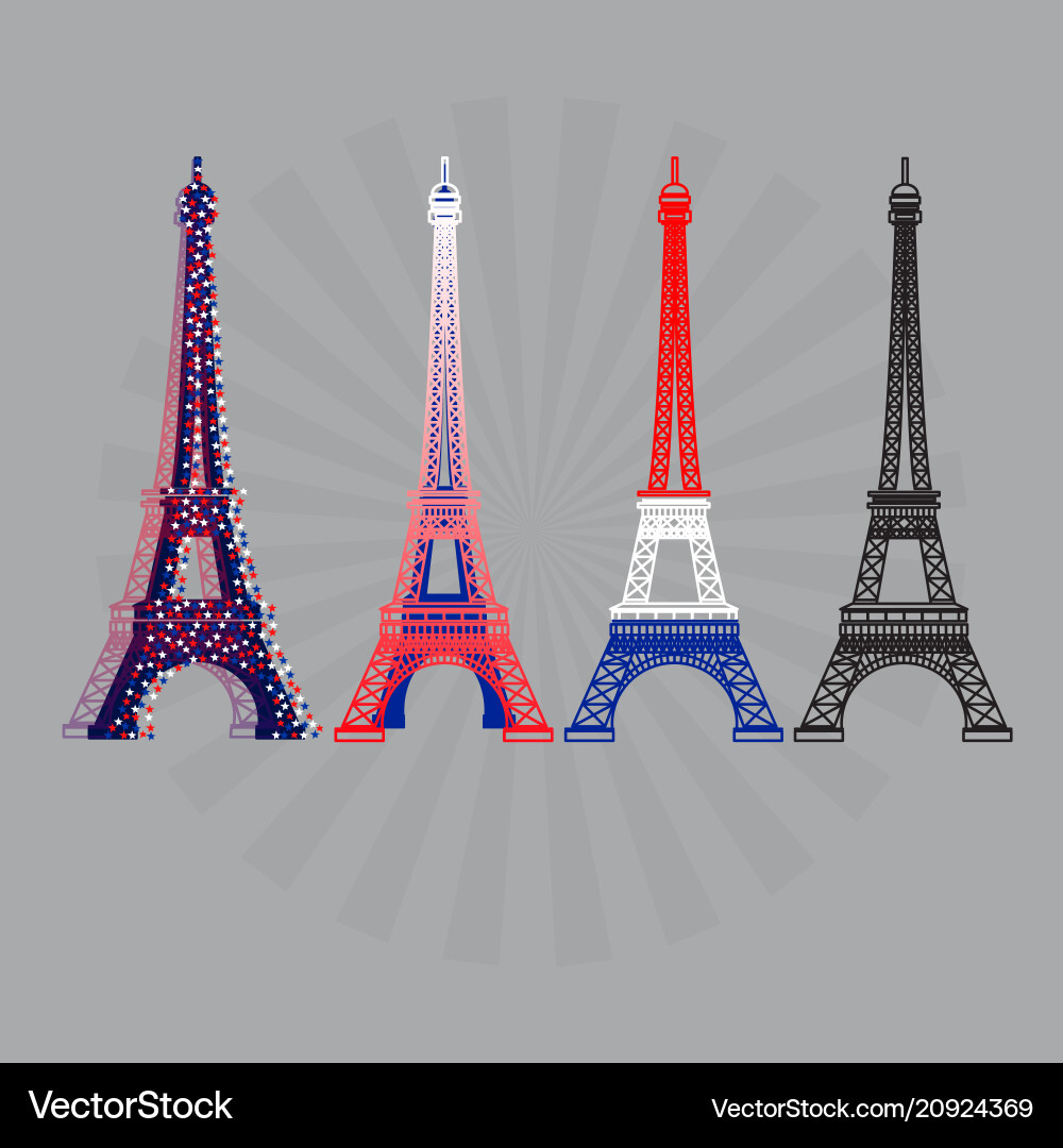 Eiffel tower icons set Vector Image