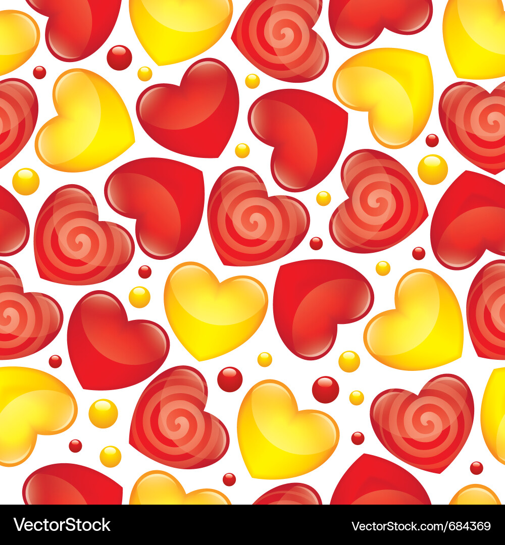 Glossy Heart Pattern vector image