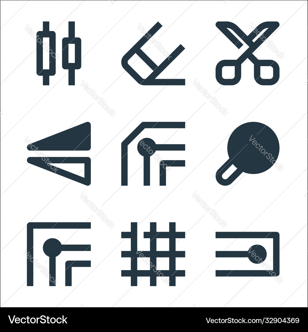 Graphic design line icons linear set quality Graphic design line icons linear set quality vector image