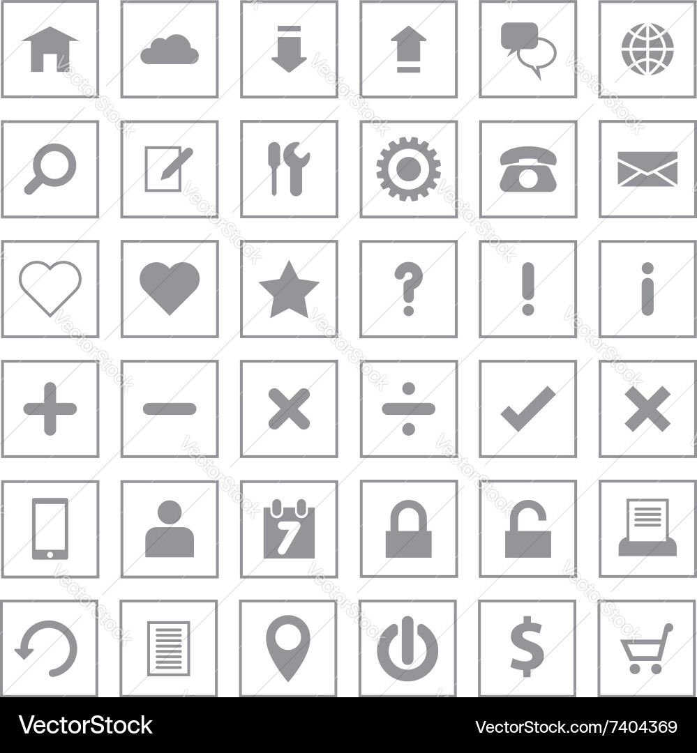Gray web icon flat style on rectangle vector image
