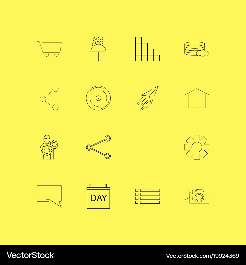 Interface linear icon set simple outline icons vector image