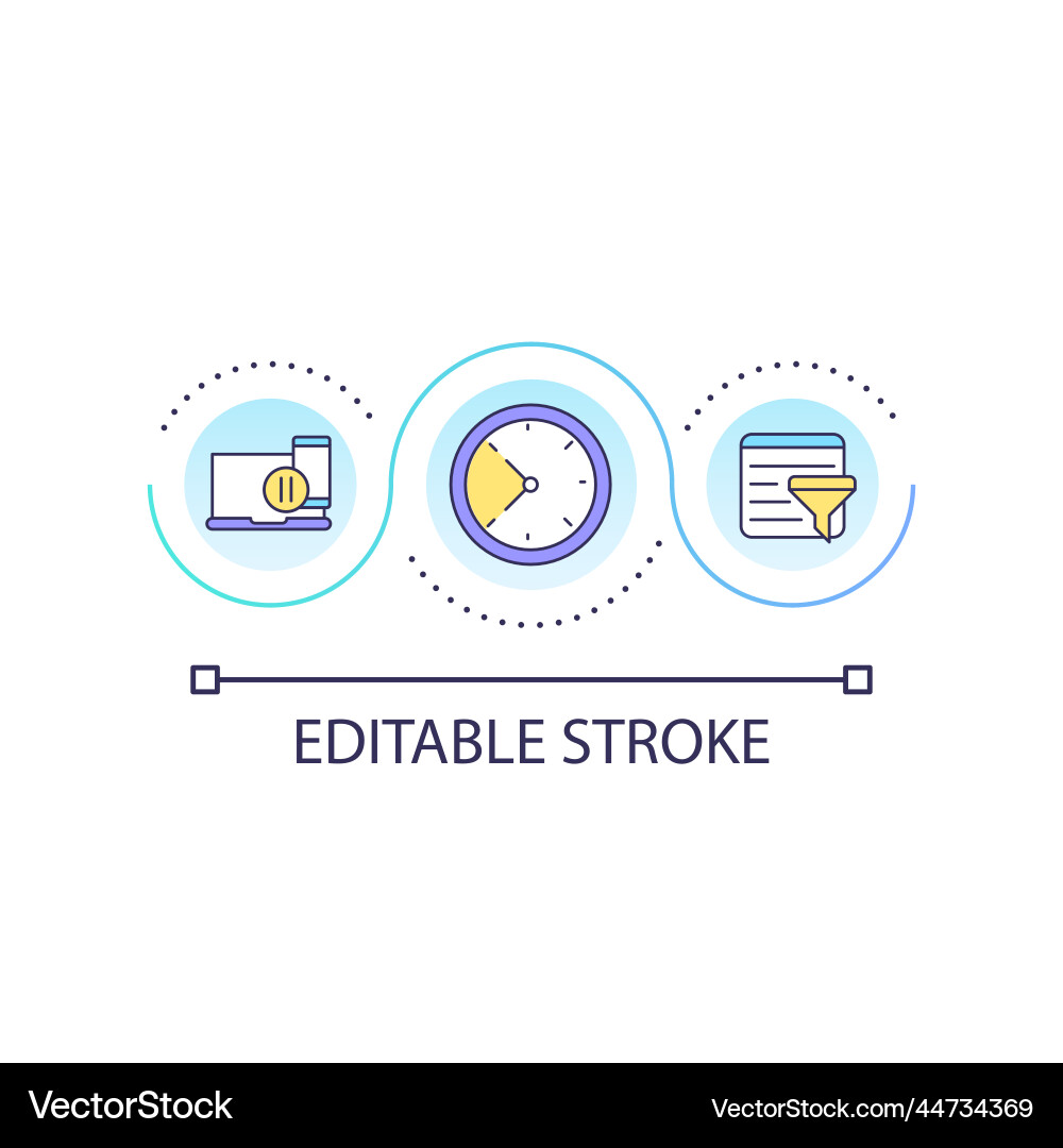 Limit news reading time loop concept icon Limit news reading time loop concept icon vector image
