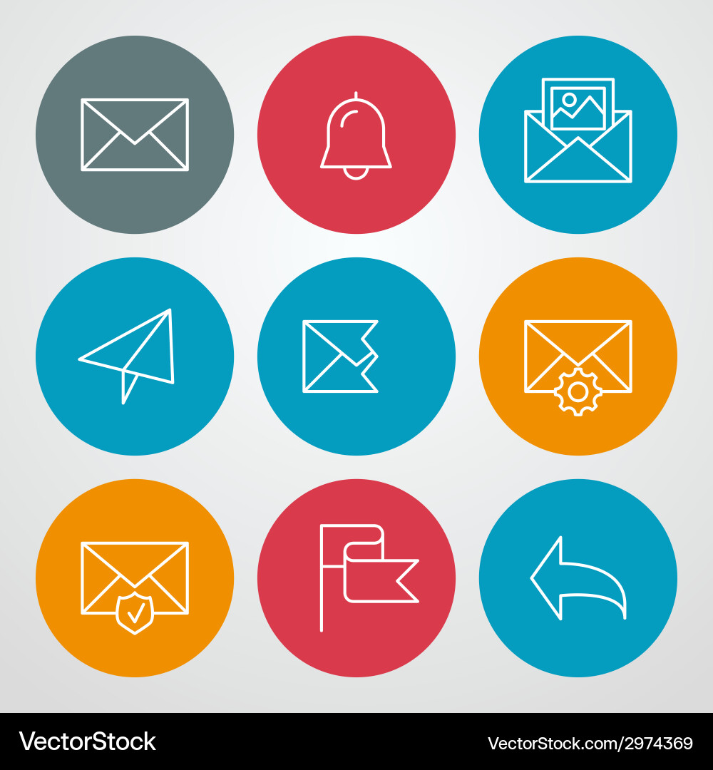 Line icons set for web site design and mobile apps Vector Image