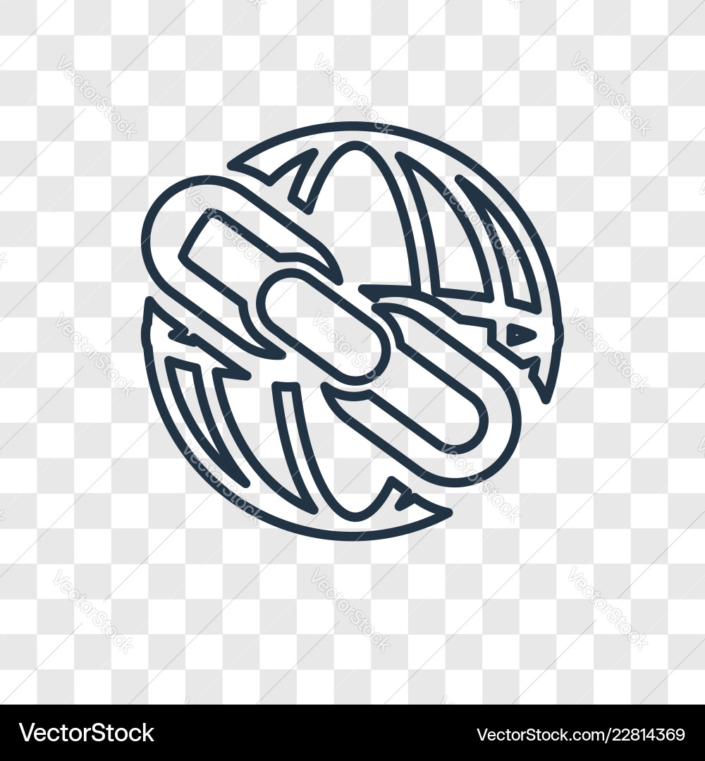 Link concept linear icon isolated on transparent Link concept linear icon isolated on transparent vector image