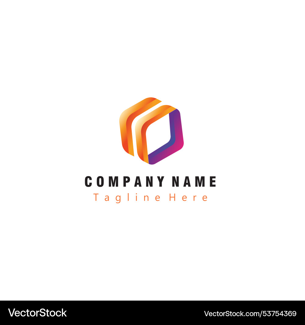 Logo icon web line box gradient color abstract Logo icon web line box gradient color abstract vector image