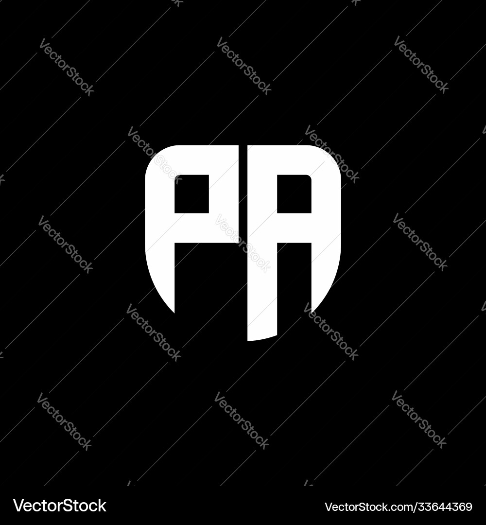 Pa logo monogram with circular shape shield Pa logo monogram with circular shape shield Vector Image