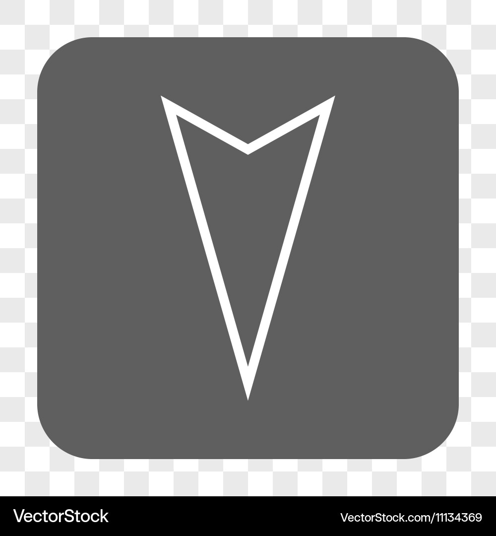 Pointer down rounded square button vector image