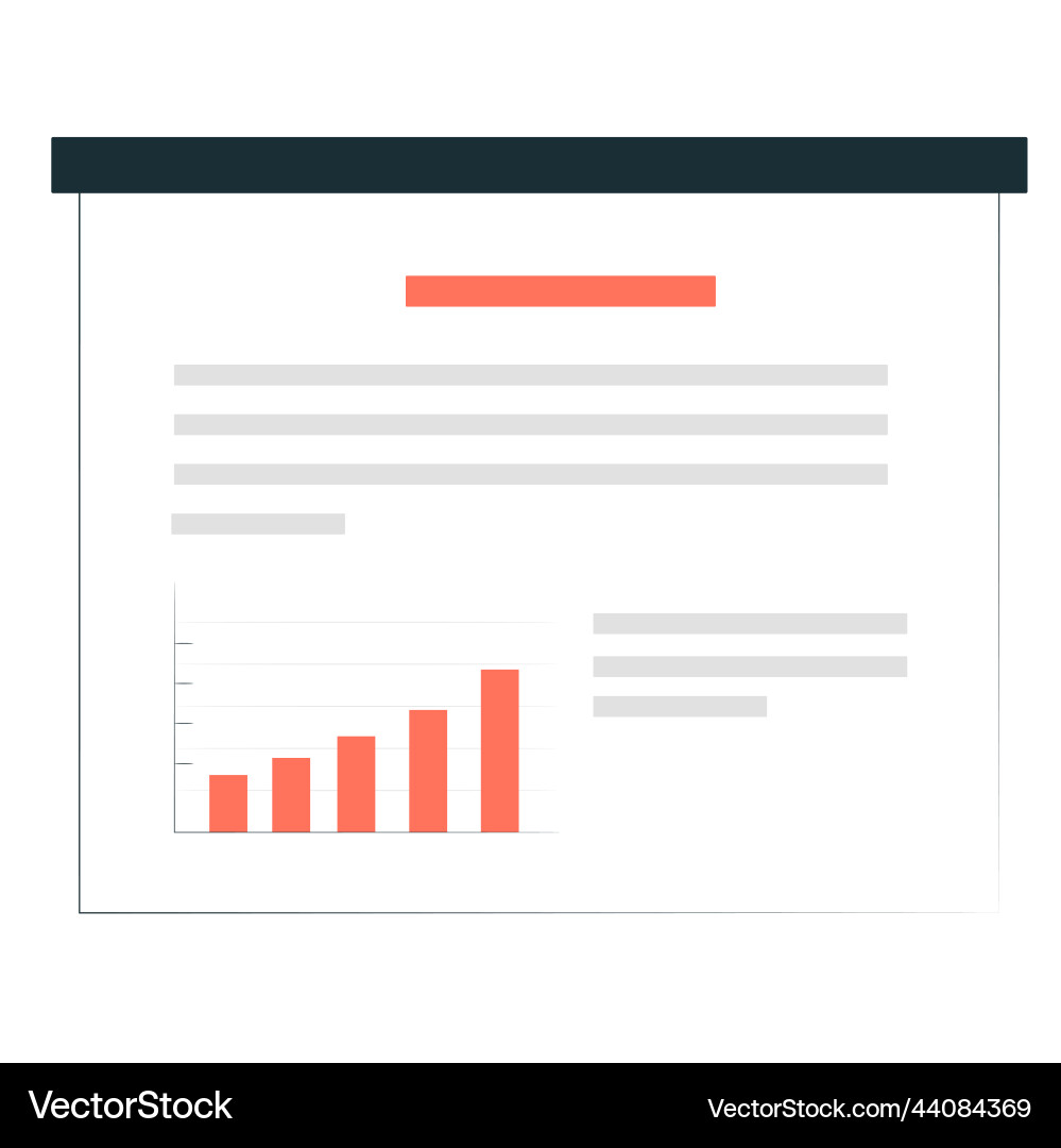 Presentation board with charts text Presentation board with charts text Vector Image