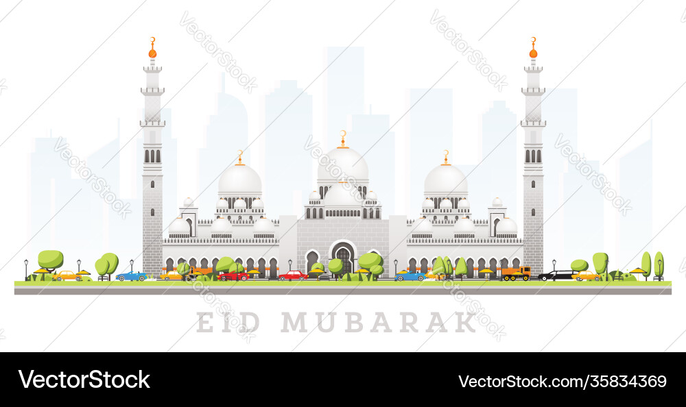 Ramadhan kareem eid mubarak begrüßt mit grand Ramadhan kareem eid mubarak begrüßt mit grand vektorbild