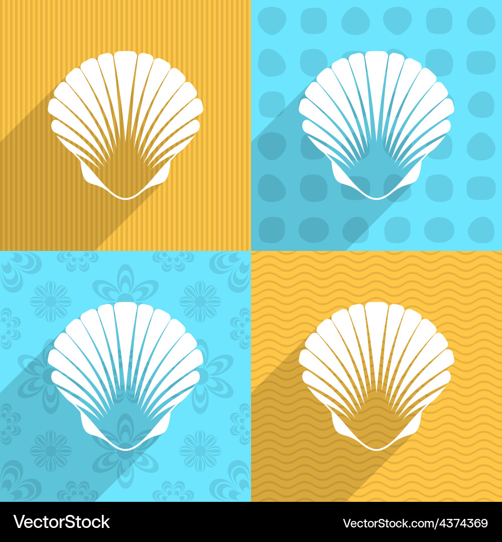 Scallop seashell icon Royalty Free Vector Image