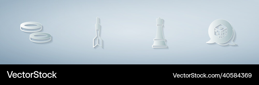 Set checker game chips dart arrow chess Set checker game chips dart arrow chess vector image