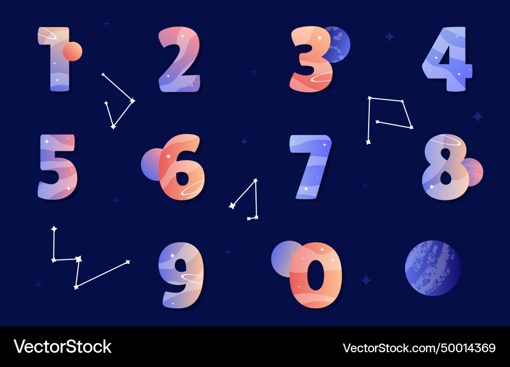 Set of colorful numbers Set of colorful numbers vector image