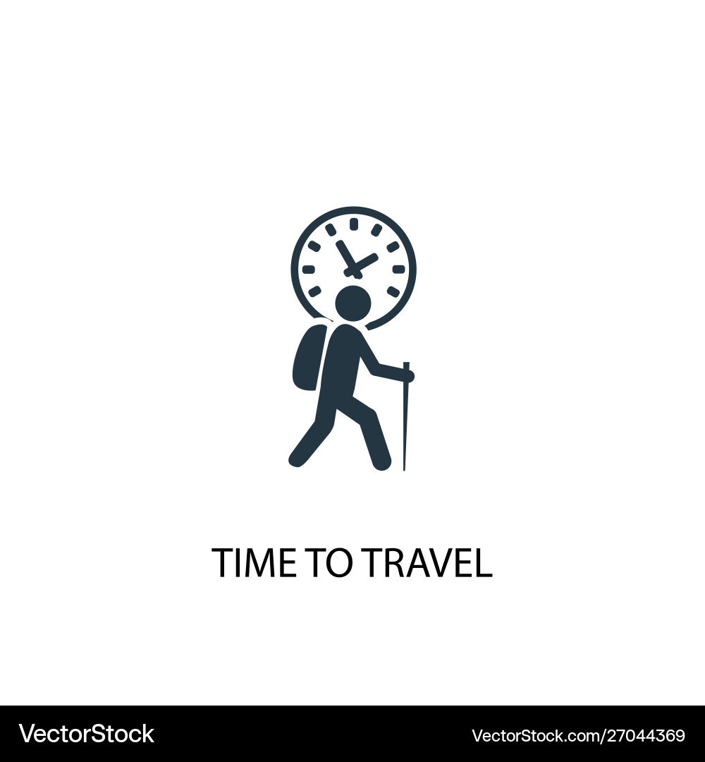 Time to travel icon simple element vector image