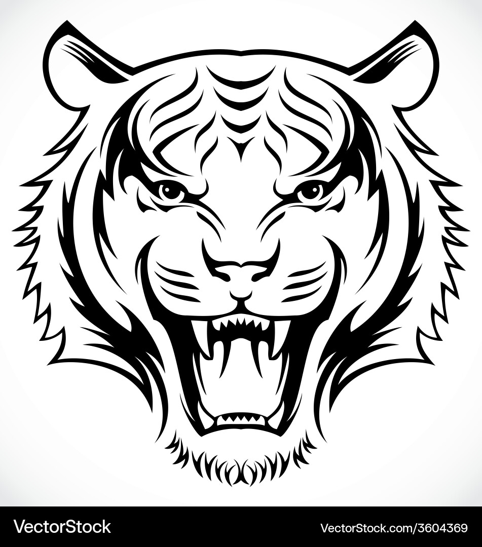 Tribal Tiger Head Vector Image