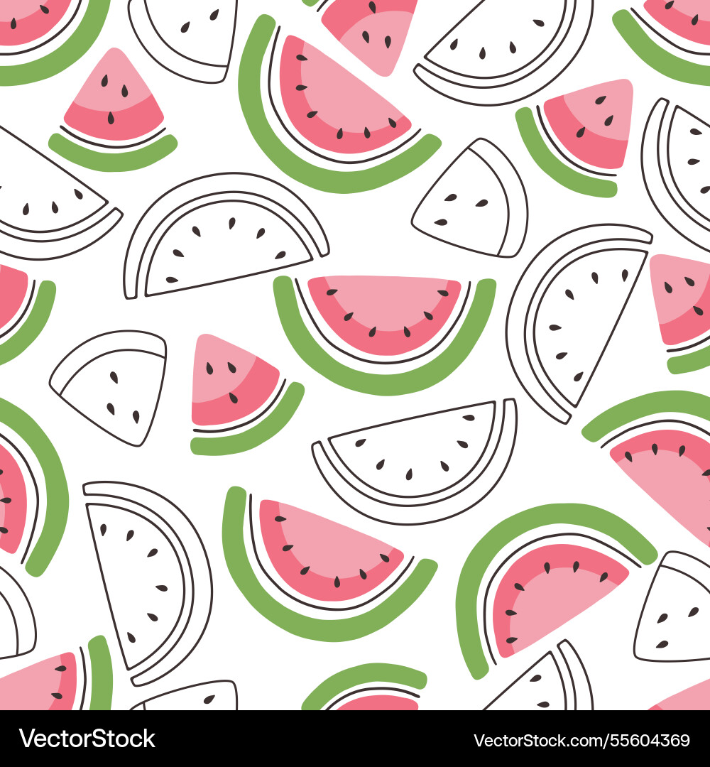 Watermelon slices seamless pattern Watermelon slices seamless pattern vector image