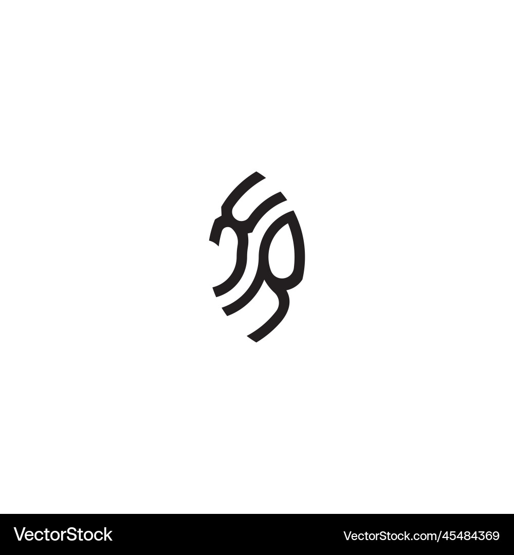 Xr leaf shape line initial concept with high Xr leaf shape line initial concept with high vector image
