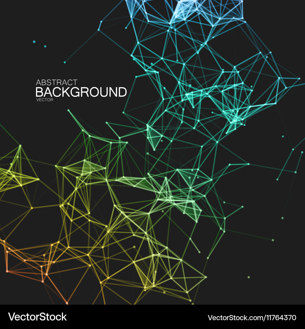Abstract illuminated particles and lines vector image