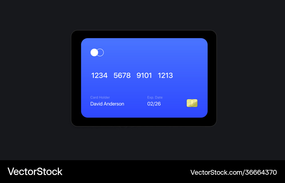 Banking card digital widget ui vector image