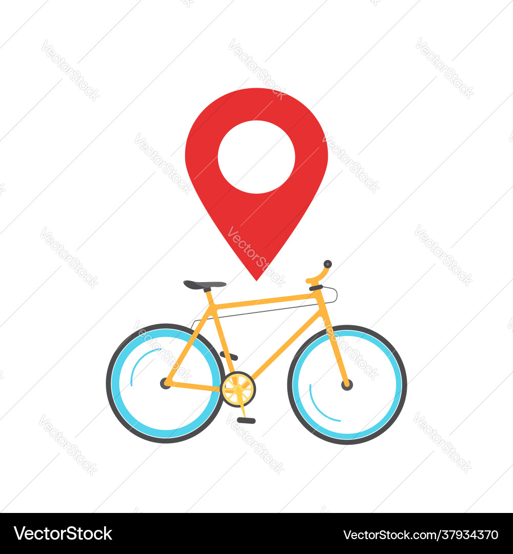 Bicycle location navigation pin pointer place icon Bicycle location navigation pin pointer place icon vector image