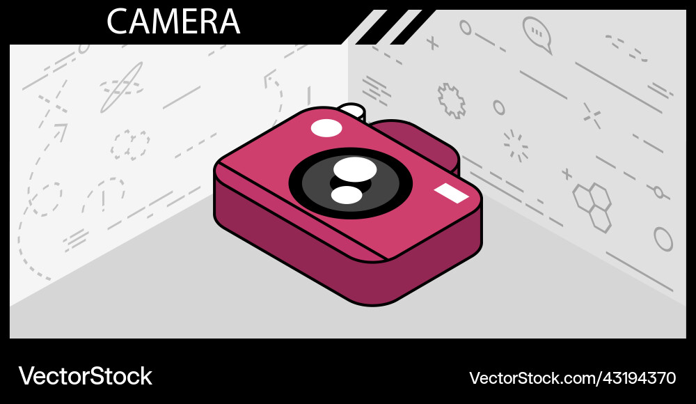 Camera isometric design icon web 3d colorful Camera isometric design icon web 3d colorful vector image