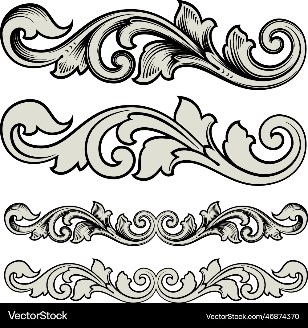 Elegant Scroll Filigree Element vector image