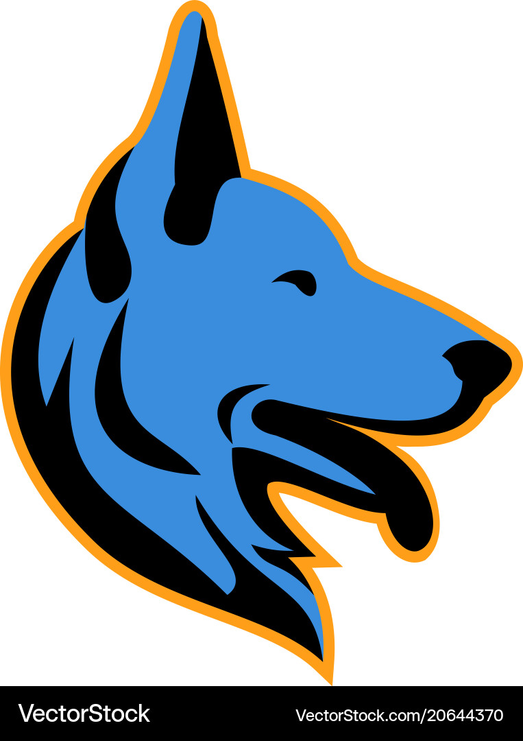 German Shepherd Head Mascot Icon Vector Image