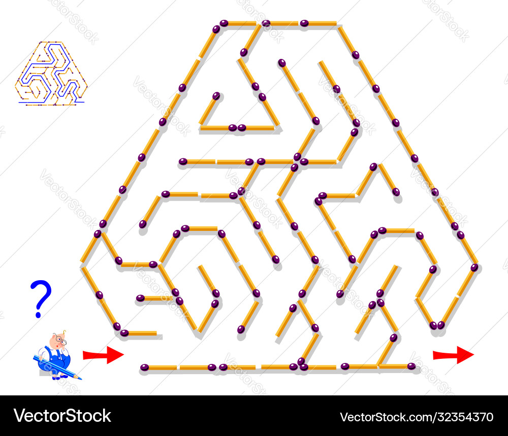 Logic puzzle game with labyrinth for children Logic puzzle game with labyrinth for children vector image