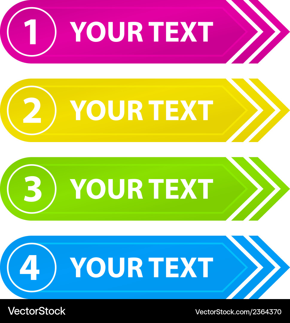 Numbered website buttons with arrow vector image