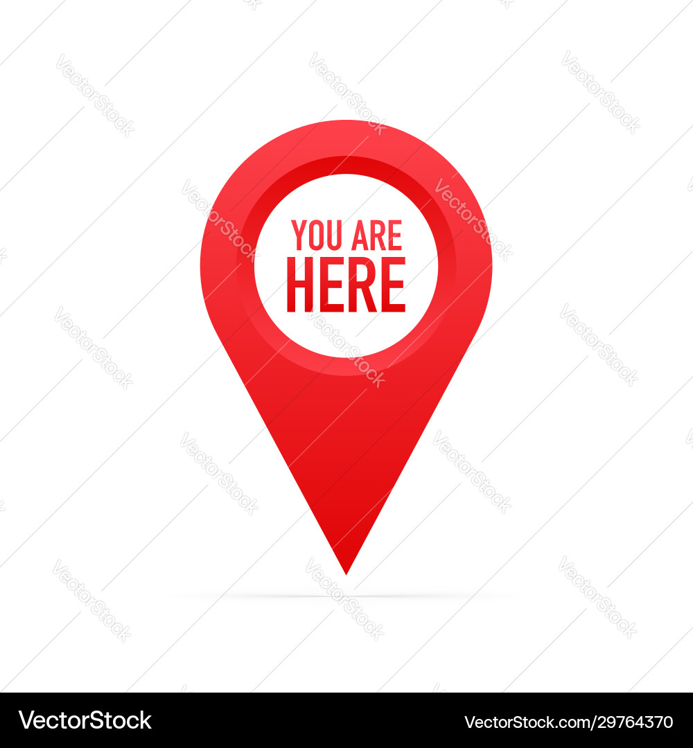 Red Location Pointer Pin - Map Icon vector image