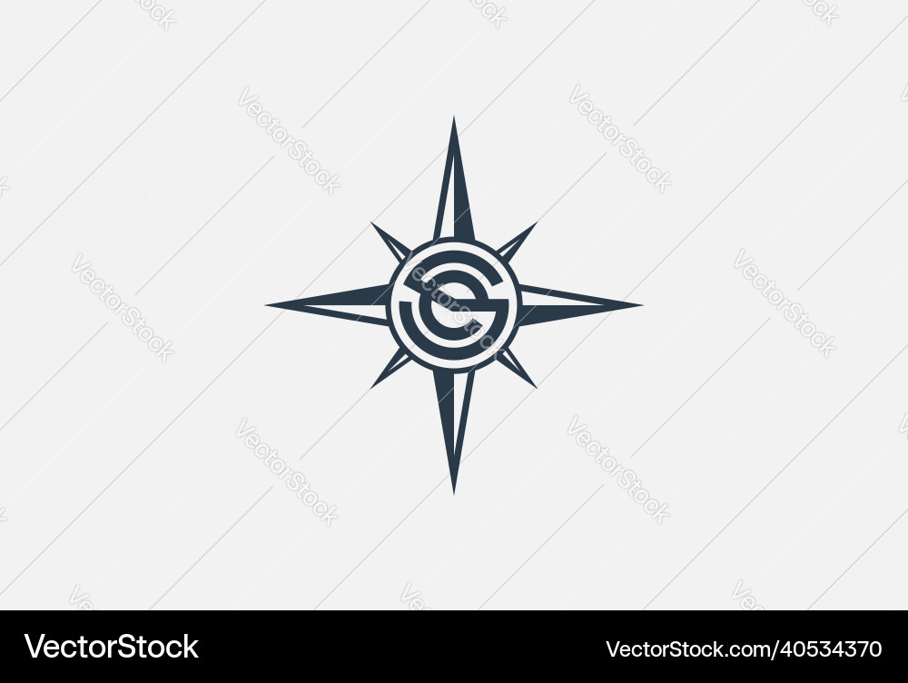 Simple minimalist compass arrow for navigation Simple minimalist compass arrow for navigation Vector Image