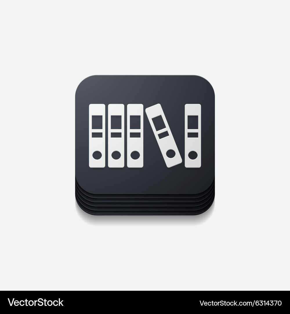 Square button folder vector image