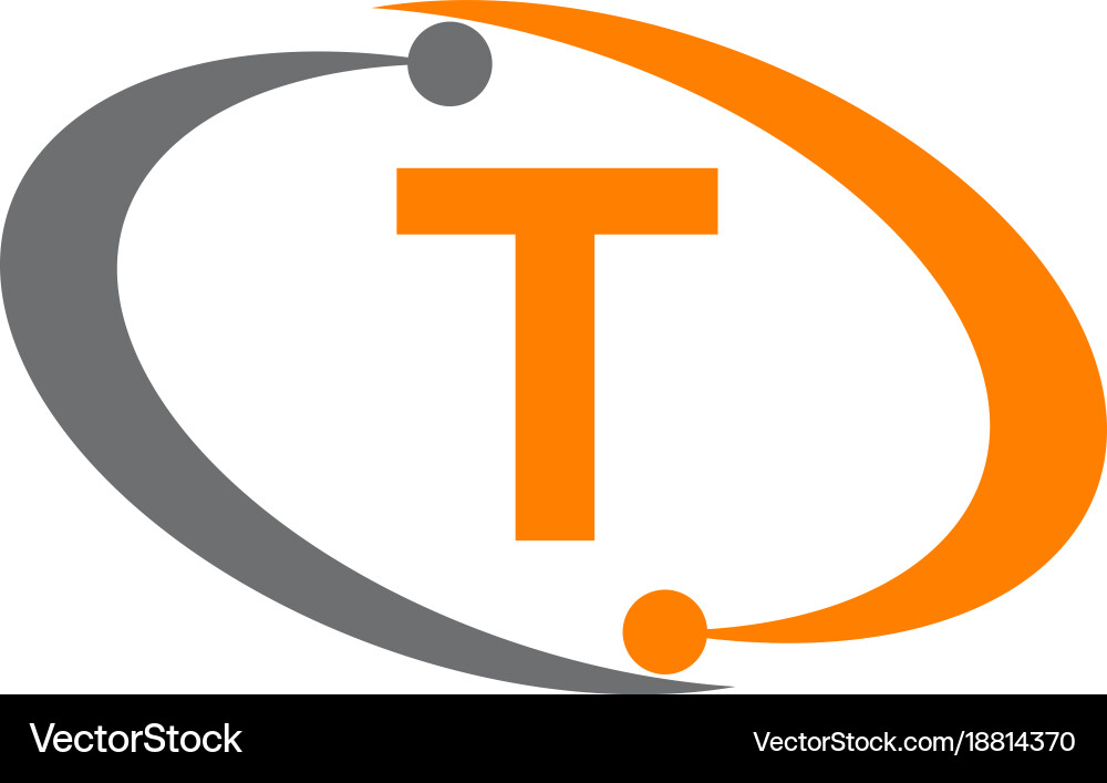 Technology solutions initial t Vector Image