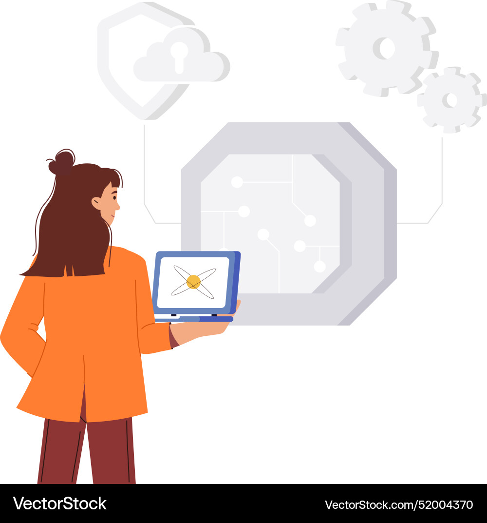 Webcloud security character in flat s Vector Image