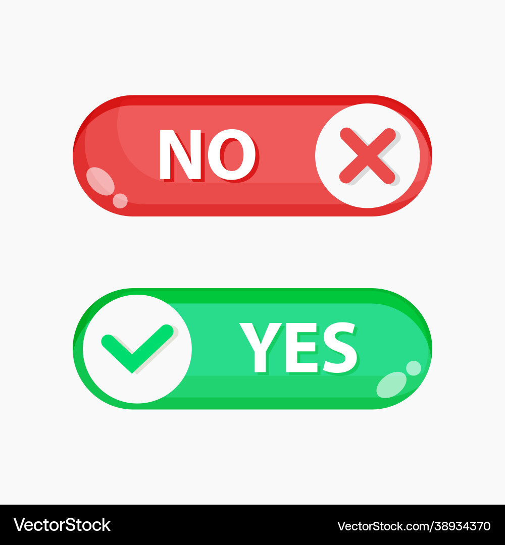 Yes and no switch button Yes and no switch button vector image