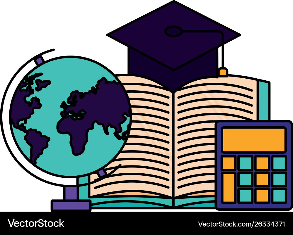 Back to school book and set supplies Back to school book and set supplies vector image