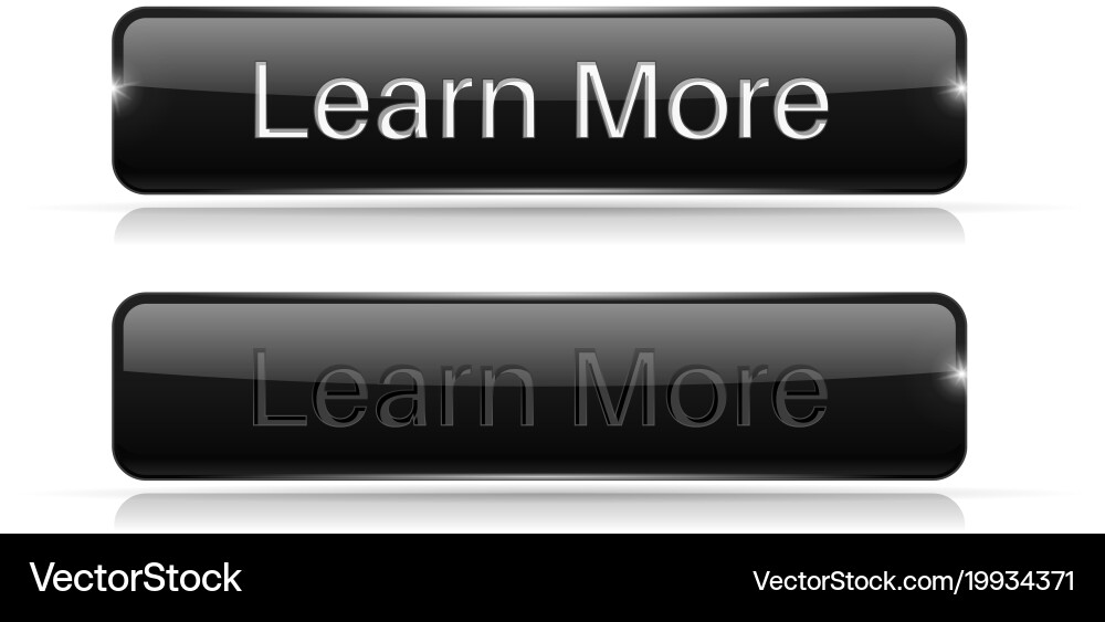 Black button learn more active and normal vector image