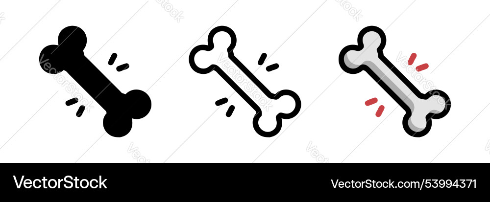 Bone set isolated icons in flat style simple Bone set isolated icons in flat style simple Vector Image