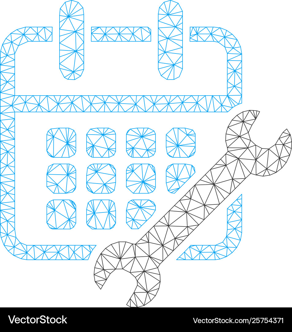 Calendar configure polygonal frame mesh Vector Image