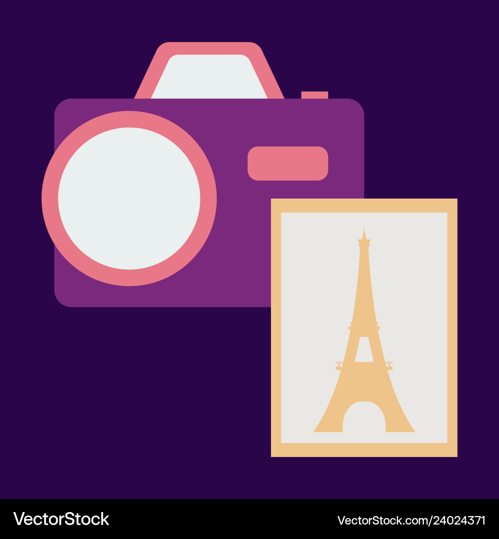 Eiffel tower with photo camera vector image