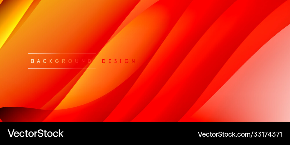 Fluid gradient waves with shadow lines and glowing Vector Image