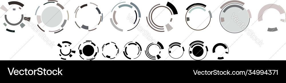 Geometrische Kreise gui ui hud segmented Geometrische Kreise gui ui hud segmented vektorbild