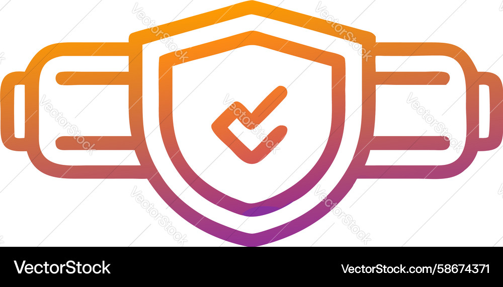 Gradient shield with checkmark for data Vector Image