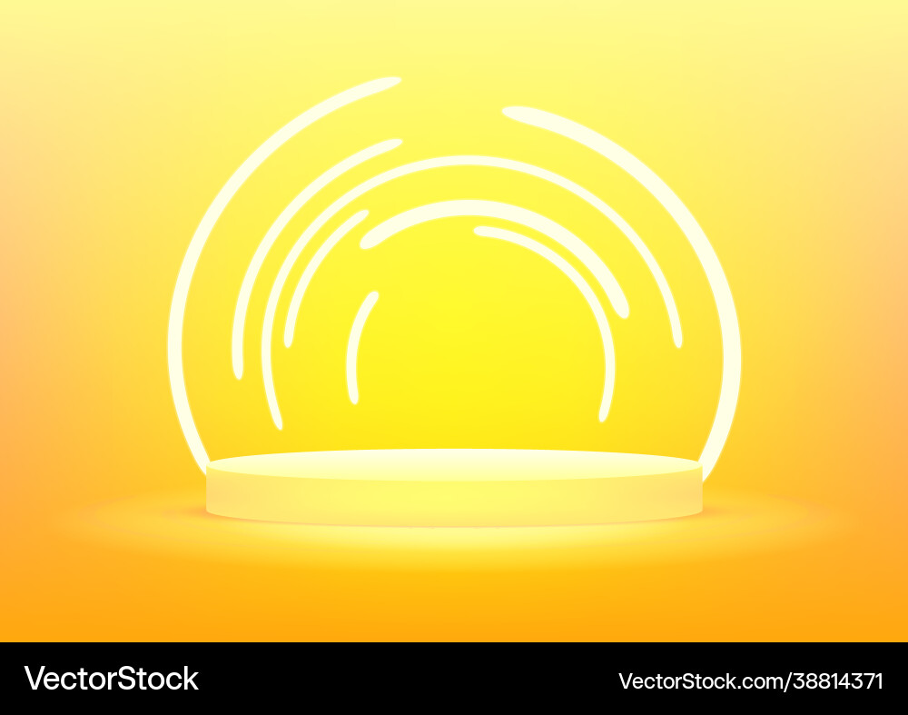 Leere Podium Studio gelb Hintergrund Leere Podium Studio gelb Hintergrund vektorbild