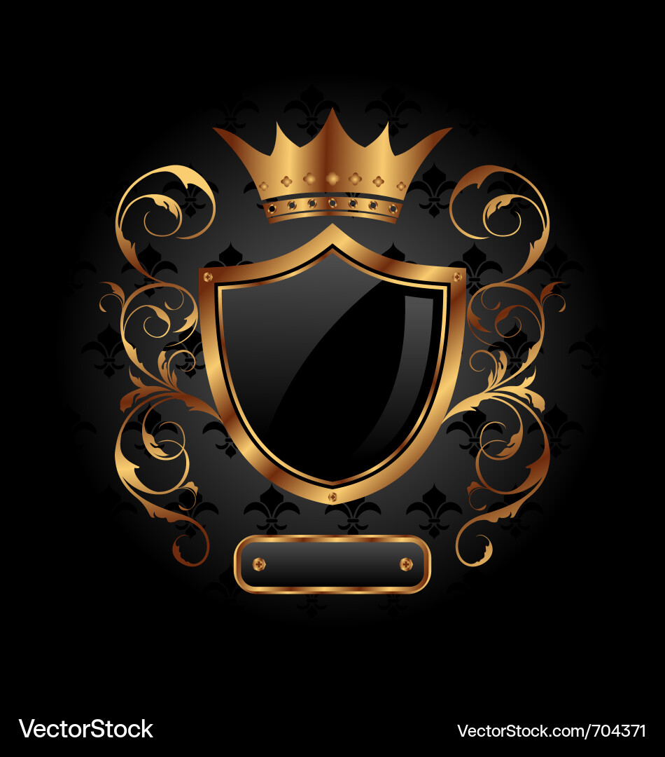 Ornate heraldic shield Royalty Free Vector Image