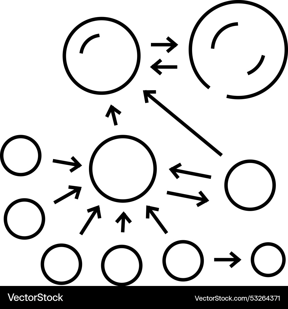 Pagerank algorithm line icon Pagerank algorithm line icon vektorbild
