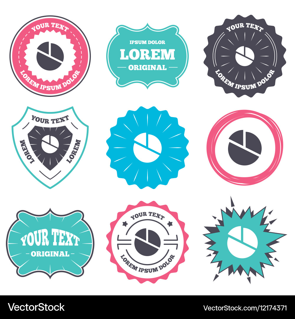 Pie chart graph sign icon diagram button Vector Image