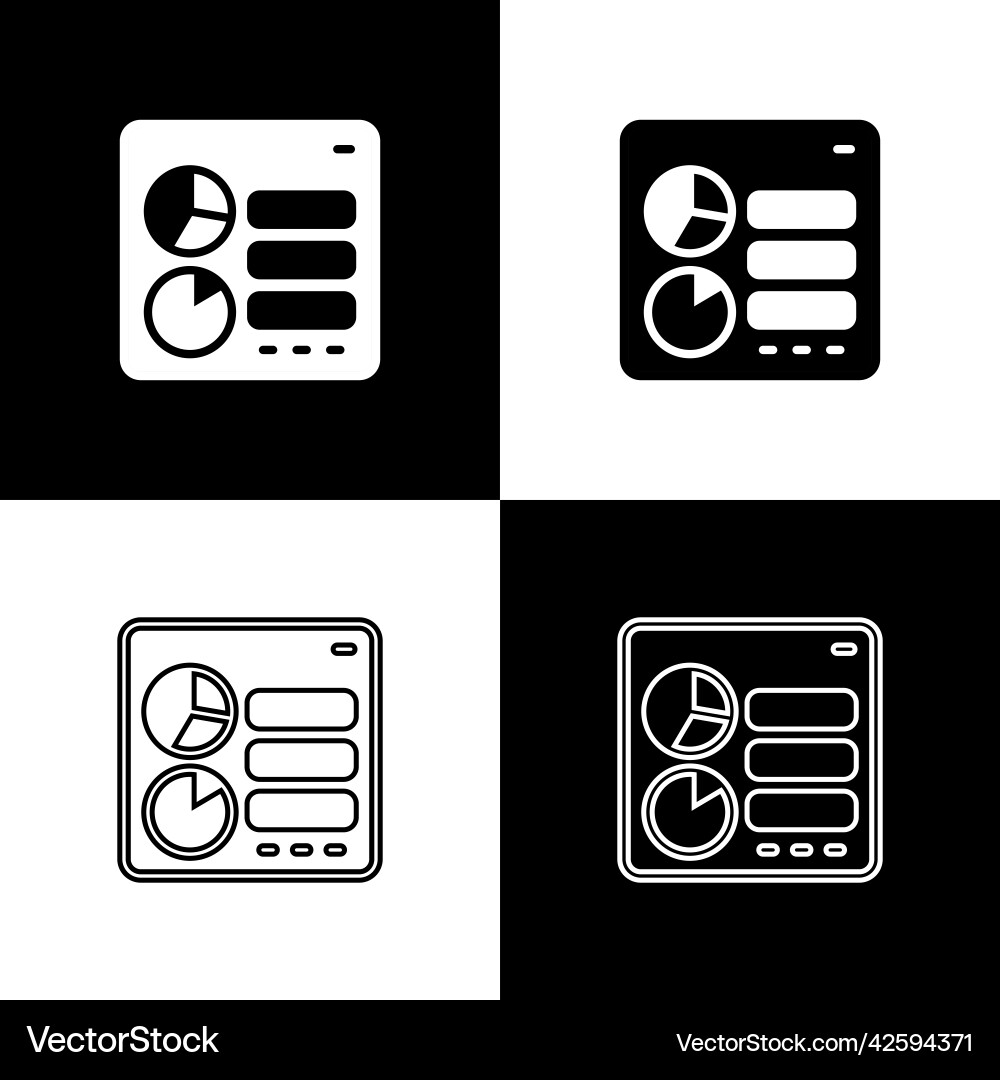 Set computer api interface icon isolated on black Set computer api interface icon isolated on black vector image
